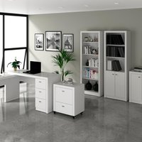 Conjunto Escritorio Completo 5 Peças CJ2 Branco Tecno Mobili