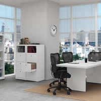 Conjunto Escritorio Completo 05 Peças CJ18 Branco Tecno Mobili