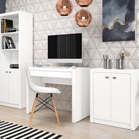 Conjunto Escritorio Completo 3 Peças CJ17 Branco Tecno Mobili