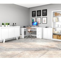 Conjunto Escritorio Completo 4 Peças CJ1 Branco Tecno Mobili