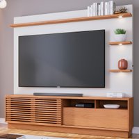Estante Home Para TV 70 Polegadas Campeche Freijo Off White Matte CLB