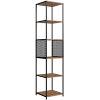 Estante 180 Cm Estilo Industrial Com Tela P1023 Preto Mell PP