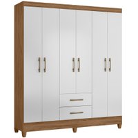 Guarda Roupa 6 Portas 9530 Naturale Branco Moval