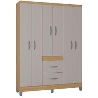 Roupeiro Solteiro 6 Portas 838 Damasco Off White POQQ
