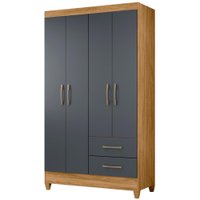 Guarda Roupa Solteiro 4 Portas 9520 Freijo Cinza Moval
