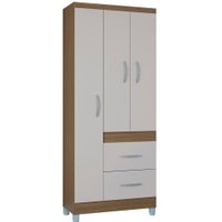 Roupeiro Solteiro 3 Portas 835 Castanha Off White POQQ
