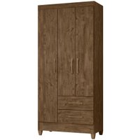 Guarda Roupa Solteiro 3 Portas 9513 Castanho Wood Moval