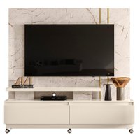 Estante Home TV 75 Pol Com Rodizios 183 cm 9531 Calacata Off White MDT