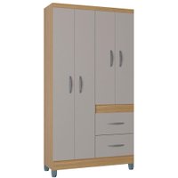 Roupeiro Solteiro 4 Portas 837 Damasco Off White POQQ