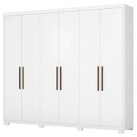 Guarda Roupa Casal 6 Portas Com Pes 63370PE Sumatra Branco Demobile