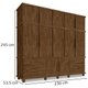 Guarda Roupa Casal Triplex 12 Portas 00103500 Malbec LPA