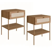Kit 02 Mesas de Cabeceira 1 Gv Palhinha 28932 Linha Oslo Hanover Artesano