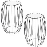 Kit Mesa Apoio Lateral 43 cm Tampo Vidro Branco Base Metal Preto Nacc