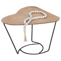 Mesa De Centro Organica Coraçao Amendoa Base Metal Preto Nacc