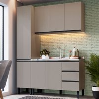 Cozinha Compacta Bambu 7 Portas 3 Gavetas