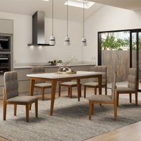 Mesa de Jantar 6 Lugares Safira com Vidro
