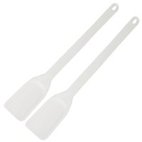 2 Espátulas Plásticas Retas Industriais Estreitas Brancas para Restaurantes 49,5cm