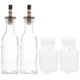 Porta Azeite e Vinagre Saleiro Pimenteiro Kit 4 Potes para Temperos Condimentos Vidro Lyor