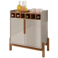 Barzinho Com 2 Portas e Adega Para Sala de Jantar 50522 Off White Cedro DCASA