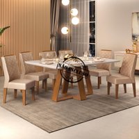 Kit 6 Cadeiras De Jantar 27673 Freijo Veludo Kraft DJ Moveis