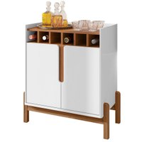 Barzinho Com 2 Portas e Adega Para Sala de Jantar 50522 Branco Cedro DCASA