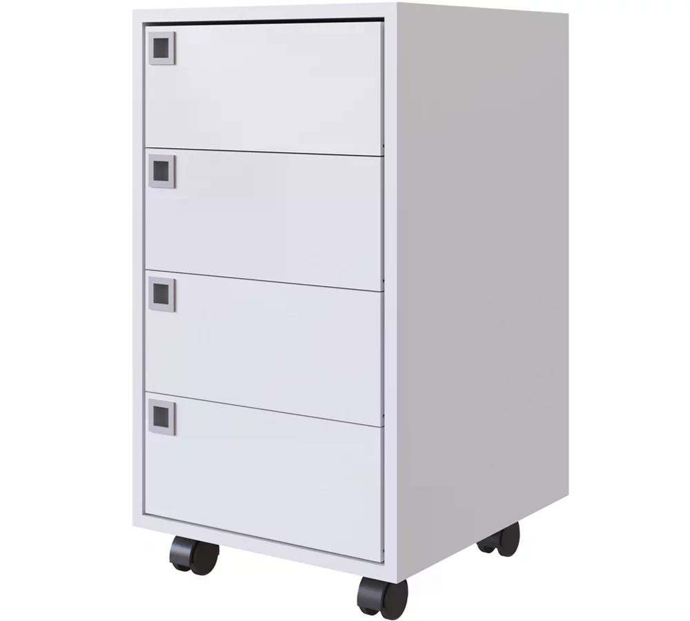 Gaveteiro Para Escritorio 4 Gavetas OB001 Branco PP Milani Store