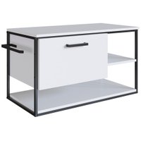 Gabinete Suspenso Para Cuba Banheiro 1 PT Basc P1007 Preto Branco PP