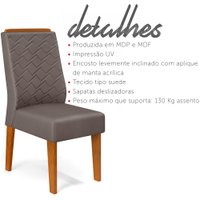 Kit 2 Cadeiras De Jantar 27673 Freijo Veludo Lunar DJ Moveis