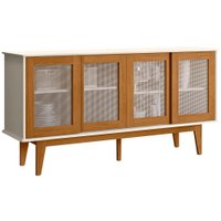 Buffet Aparador 4 Portas Sala De Jantar 12X87 Off White Nature Tebar