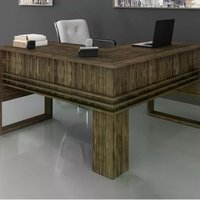 Mesa Escrivaninha Angular Para Escritorio ME4145 Nogal Tecno Mobili