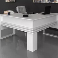 Mesa Escrivaninha Angular Para Escritorio ME4145 Branco Tecno Mobili