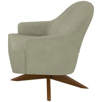 Poltrona Decorativa Base Giratoria Em Madeira Dakota SL 940 Moll
