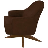 Poltrona Decorativa Base Giratoria Em Madeira Dakota SL 942 Moll