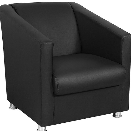 Poltrona Decorativa Bia Material Sintetico Preto MPassos