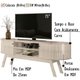 Painel E Rack Piso Teto TV 75 244x208 cm 7181 Calacata Off White MDT