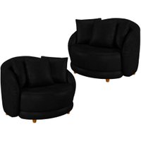 Kit 2 Poltronas Decorativas Pes Madeira Maly Corano TCS 724 Moll