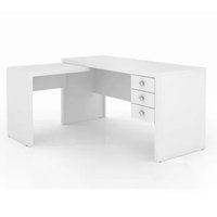 Escrivaninha 03 Gavetas Reversível ME4106 Branco Tecno Mobili