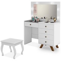 Kit Penteadeira Com Banqueta Em MDF 00809101X022034 Branco LPA