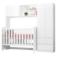 Conjugado Infantil Berço e Armario 4 PT 999150 Branco PLLA