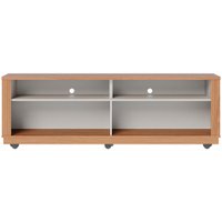 Rack 2 Portas Mamore E Painel TV 70 Polegadas Leme Mix Off White Matte Freijo CLB