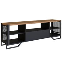 Rack Industrial 180 Cm Gaveta E Tela Em Metal 1017 Preto Mell PP