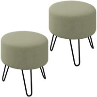 Kit 2 Puff Puf Para Sala Pes Metal Small Veludo SL 940 Peer