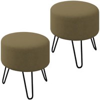Kit 2 Puff Puf Para Sala Pes Metal Small Veludo SL 945 Peer