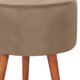 Kit 2 Puff Puf Redondo Pes Palito 44x40cm Suede Marrom Claro MPassos