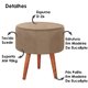 Kit 2 Puff Puf Redondo Pes Palito 44x40cm Suede Marrom Claro MPassos