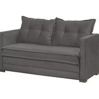 Sofa Cama 02 Lugares Londres Suede Cinza D'monegatto