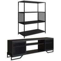 Rack 180 Cm 2 PT Estante 77 Cm Industrial 27X24 Preto PP