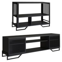 Rack 180 Cm 2 PT Aparador 130 Cm Industrial 27X21 Preto PP