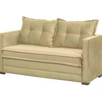 Sofa Cama 02 Lugares Londres Suede Marfim D'monegatto