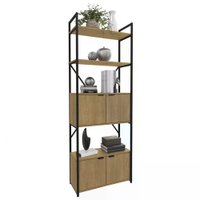 Estante Alta 04 Portas 200x72cm Industrial Crome LI018 Freijo Preto Kappesberg